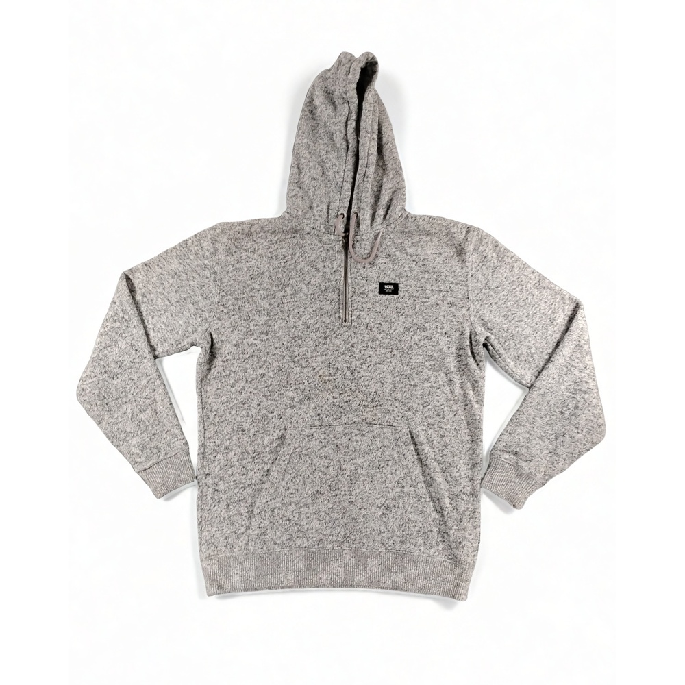 Streetwear Skater Vans Half-Zip Pullover Hoodie Medium Marled Cotton Blend Knit